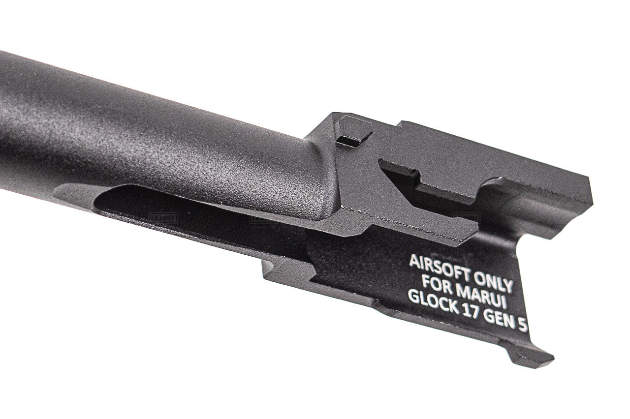 C&C G17G5 Outer Barrel Match 4-Port Compensator 14mm CCW Roland KK* Style For Marui TM G17 Gen5 MOS GBBP Series ( Black / Silver )