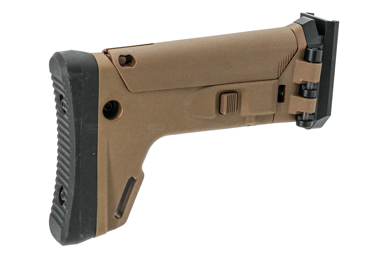 C&C Tac Adjustable Folding Stock For Cybergun GM FN HERSTAL SCAR L MK2 GBBR ( ACR Style ) ( FDE )