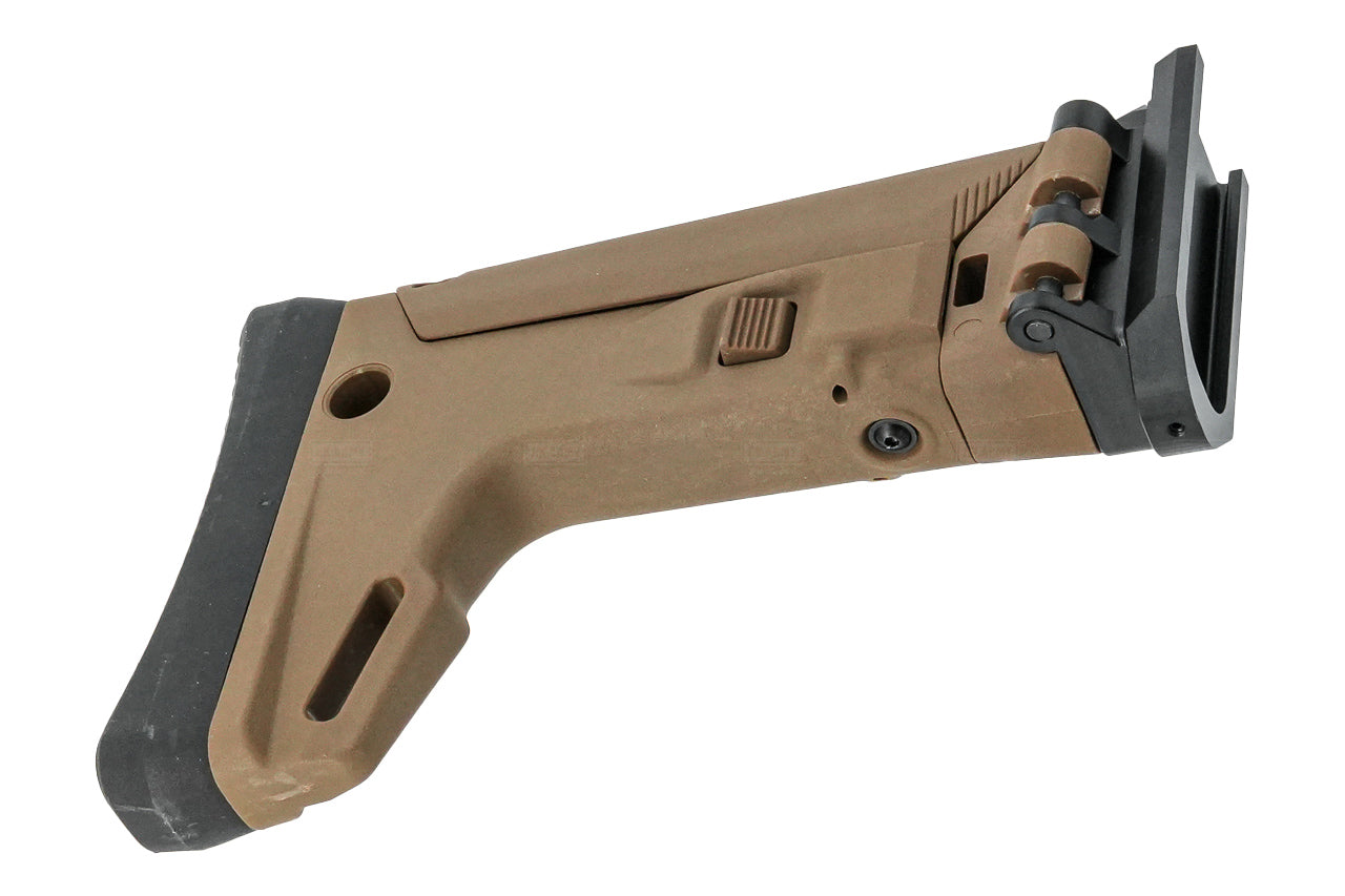 C&C Tac Adjustable Folding Stock For Cybergun GM FN HERSTAL SCAR L MK2 GBBR ( ACR Style ) ( FDE )