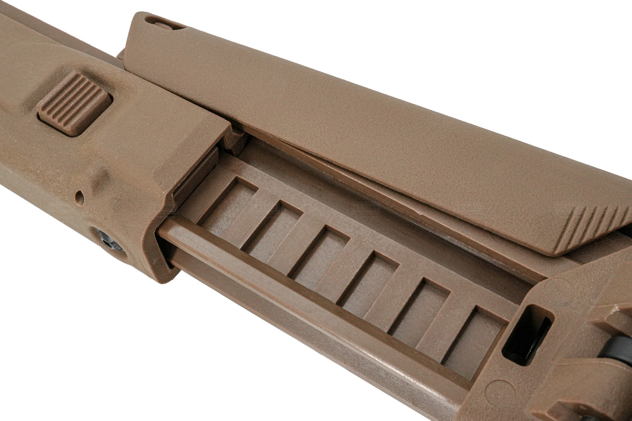 C&C Tac Adjustable Folding Stock For Cybergun GM FN HERSTAL SCAR L MK2 GBBR ( ACR Style ) ( FDE )