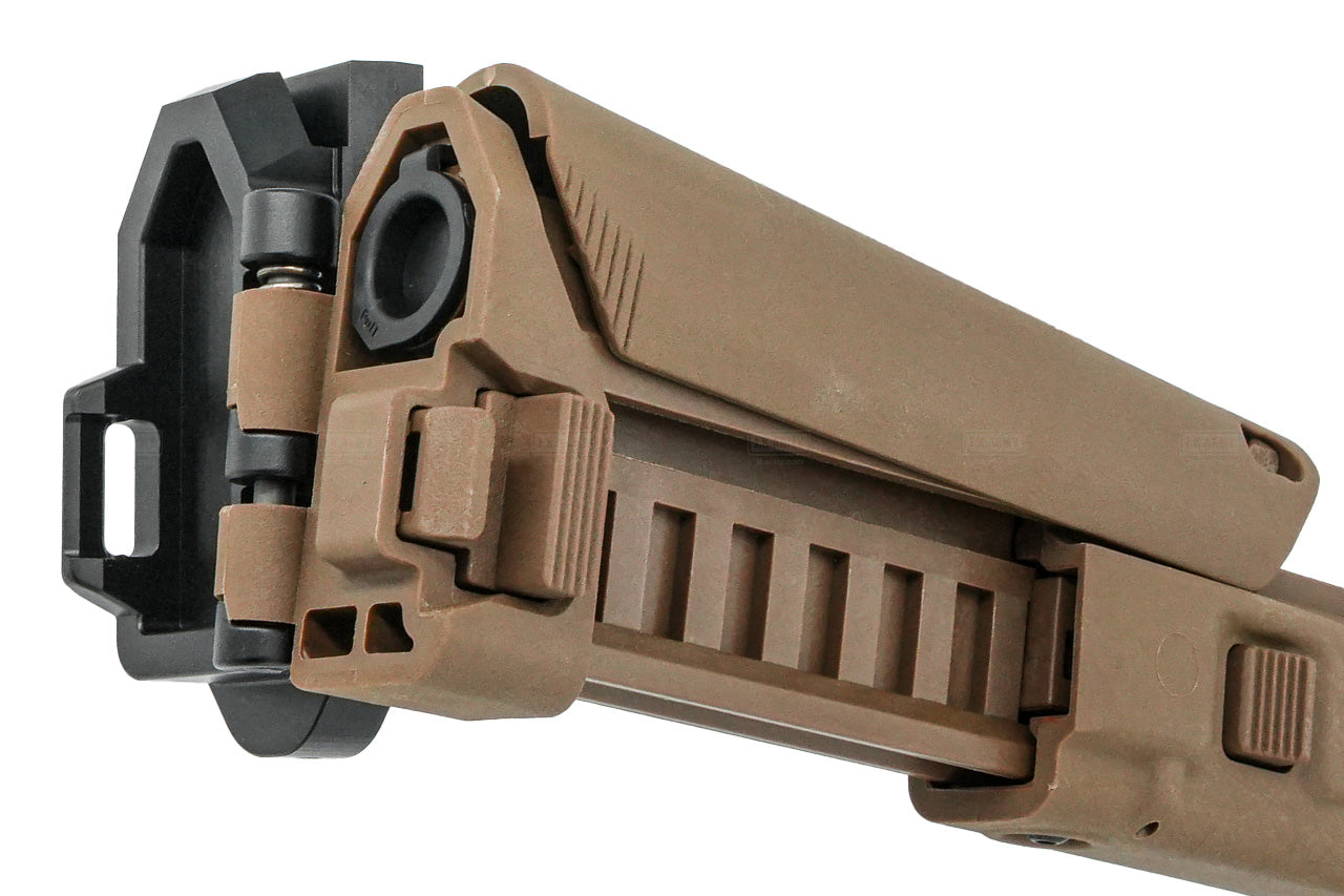 C&C Tac Adjustable Folding Stock For Cybergun GM FN HERSTAL SCAR L MK2 GBBR ( ACR Style ) ( FDE )