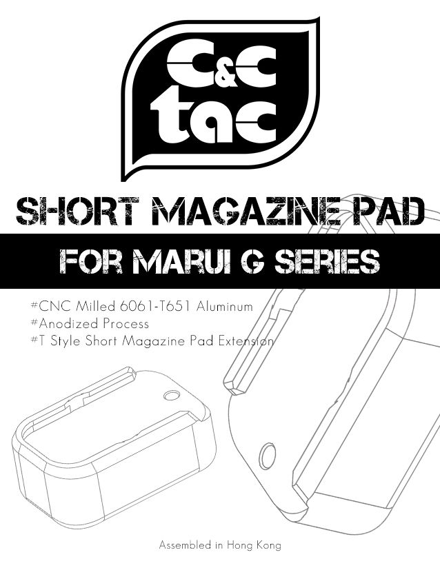 C&C TT Style CNC Aluminum Short Magazine Pad Extension Ver.2 for TM / WE G Series ( G Model )