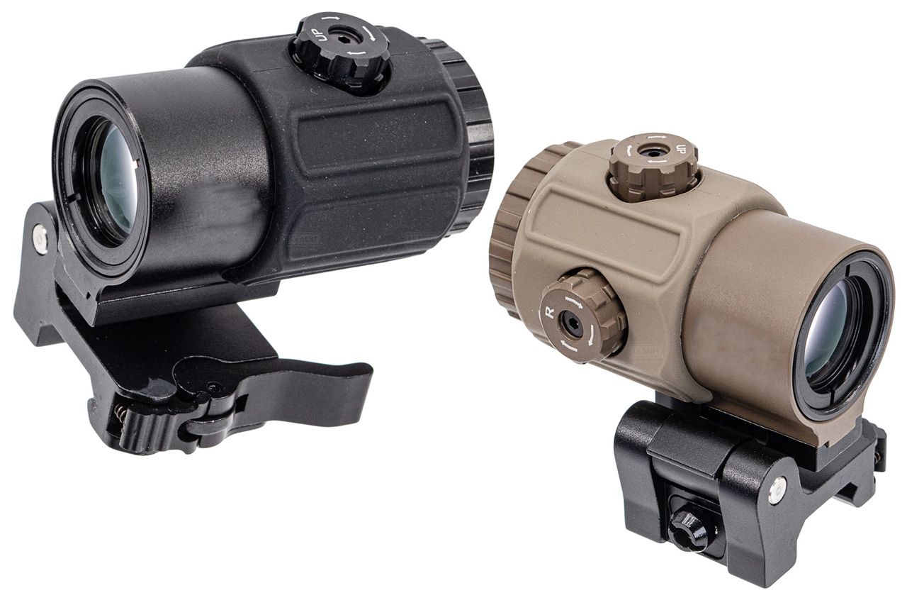 Holy Warrior HWO 43 Style Airsoft 3X Magnifier with Mount ( Black / DE )