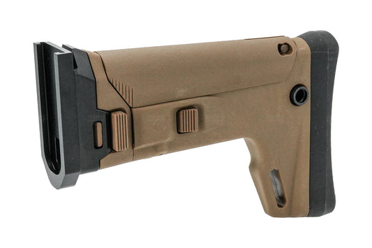 C&C Tac Adjustable Folding Stock For Cybergun GM FN HERSTAL SCAR L MK2 GBBR ( ACR Style ) ( FDE )