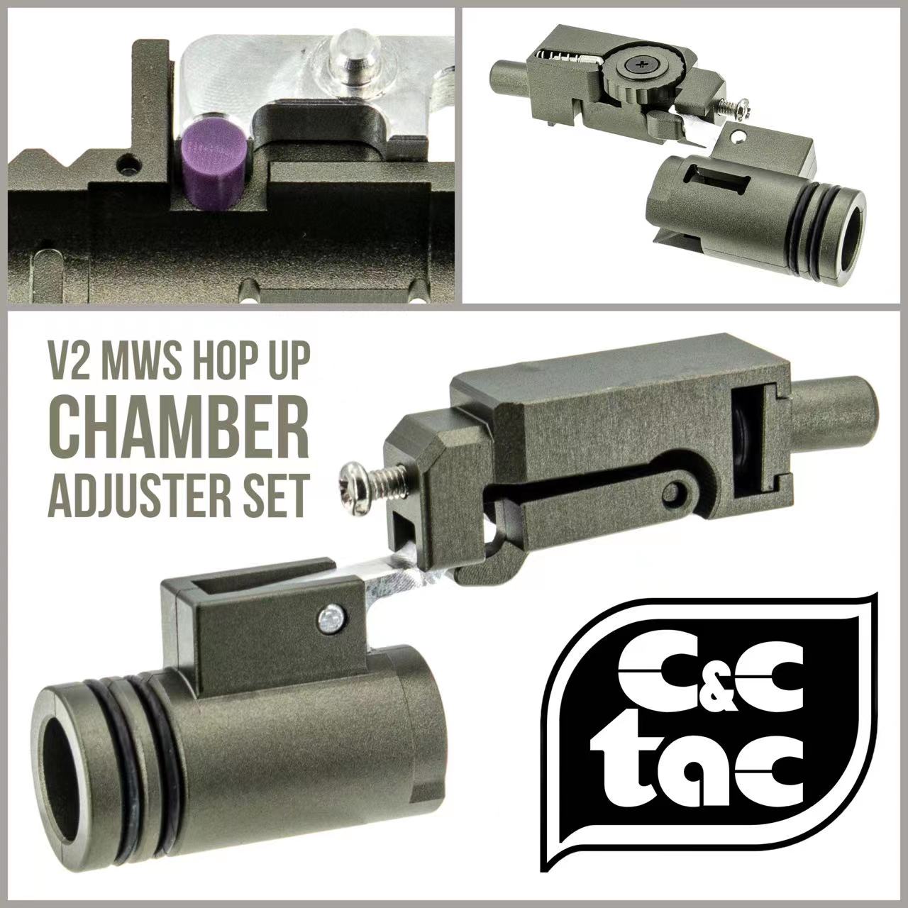 C&C V2 MWS Hop Up System for Marui TM MWS GBB Series ( Chamber Base and Adjuster Set ) ( CNC T651 Aluminum )