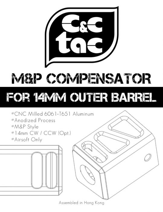 C&C M&P Style Compensator 14mm CW / CCW Thread