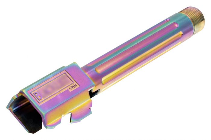 C&C Tac BKL Style Stainless Steel Threaded Outer Barrel 14mm CCW for TM G Model 17 - Chameleon ( Rainbow ) ( For Marui G17 ) ( BK List Style )